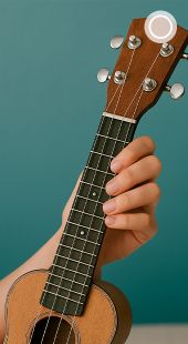 ukelele en la mano