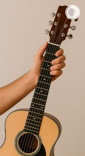 mano con guitarra en la mano 